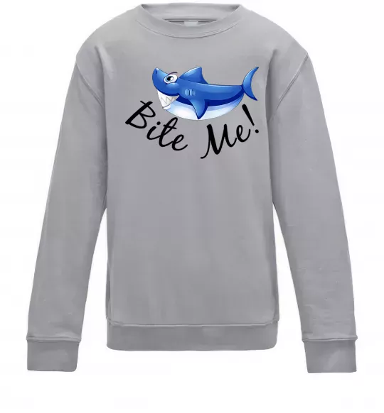 Детский Свитшот Bite me Серый меланж фото