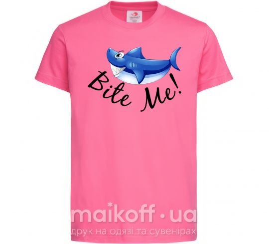 Детская футболка Bite me Ярко-розовый фото