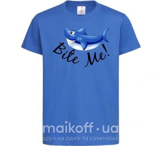 Дитяча футболка Bite me Яскраво-синій фото