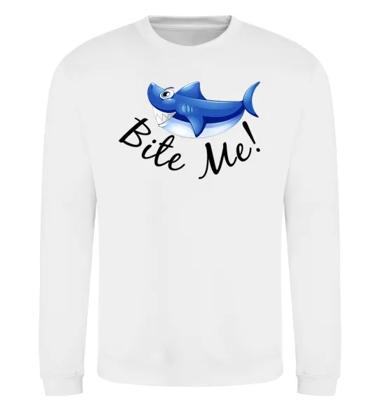 Світшот Bite me Білий фото