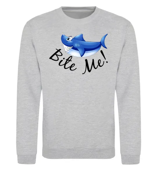 Світшот Bite me Сірий меланж фото