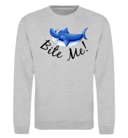 Свитшот Bite me Серый меланж фото