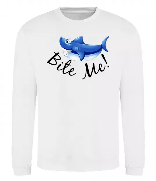 Світшот Bite me Білий фото