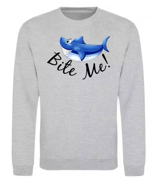 Світшот Bite me Сірий меланж фото