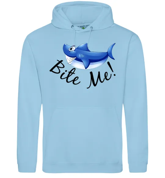 Мужская толстовка (худи) Bite me Голубой фото