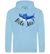 Мужская толстовка (худи) Bite me Голубой фото
