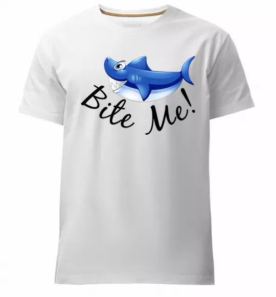 Мужская премиум футболка Bite me Белый фото