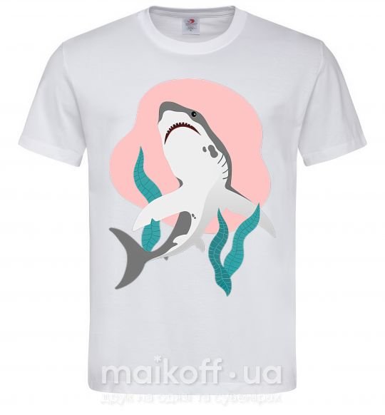 Мужская футболка Shark shapes Белый фото