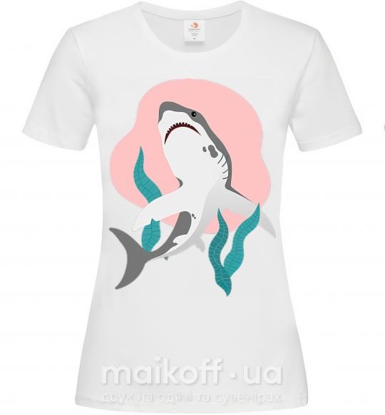 Женская футболка Shark shapes Белый фото