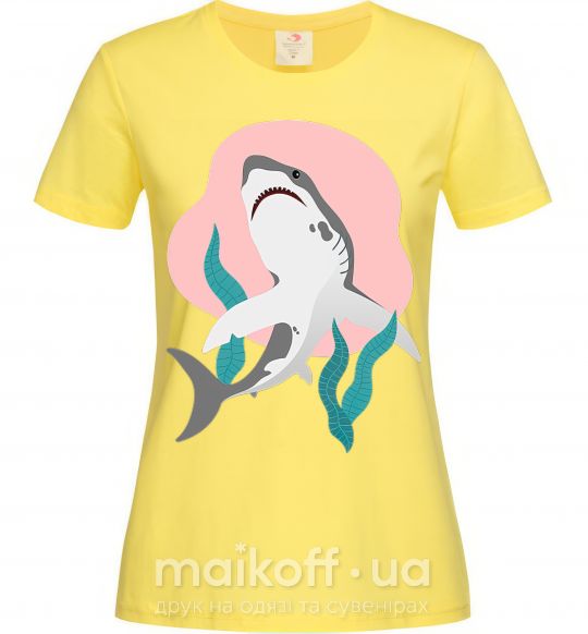 Женская футболка Shark shapes Лимонный фото