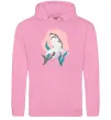 Мужская толстовка (худи) Shark shapes Розовый фото