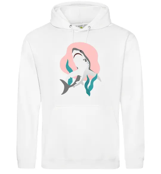 Чоловіча толстовка (худі) Shark shapes Білий фото