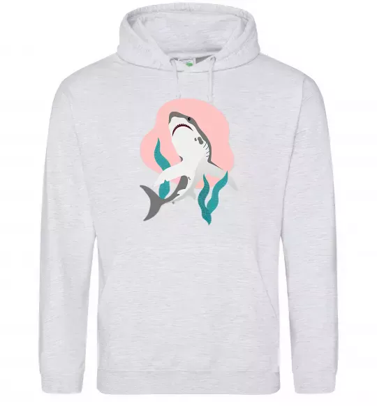 Чоловіча толстовка (худі) Shark shapes Сірий меланж фото