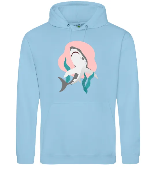 Мужская толстовка (худи) Shark shapes Голубой фото