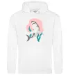 Жіноча толстовка (худі) Shark shapes Білий Жіноча толстовка (худі) Shark shapes Білий фото