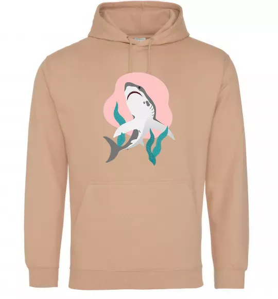 Жіноча толстовка (худі) Shark shapes Пісочний фото