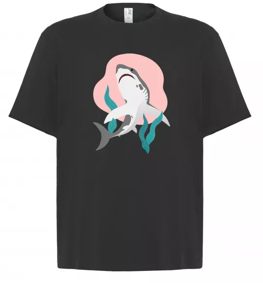 Футболка Оверсайз Shark shapes Чорний фото