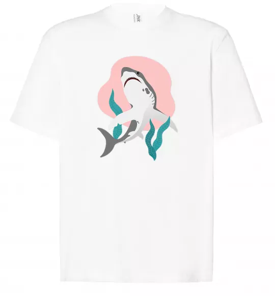 Футболка Оверсайз Shark shapes Білий фото