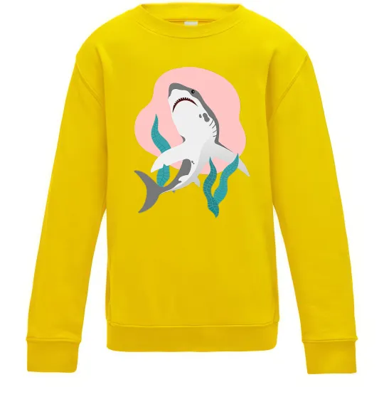 Дитячий світшот Shark shapes Сонячно жовтий фото