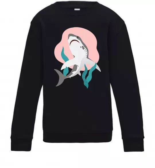 Дитячий світшот Shark shapes Чорний фото