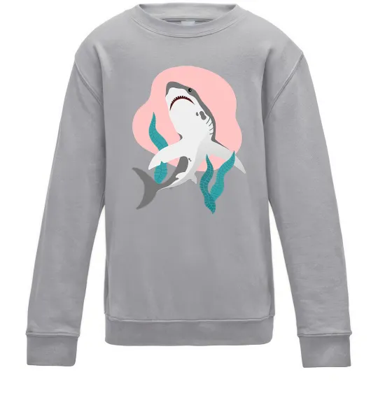 Дитячий світшот Shark shapes Сірий меланж фото