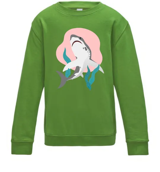 Дитячий світшот Shark shapes Лаймовий фото