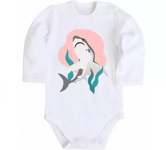 Дитячий бодік Shark shapes Білий фото