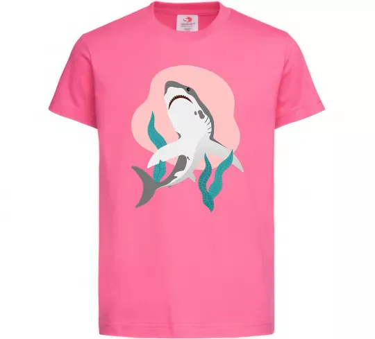 Дитяча футболка Shark shapes Яскраво-рожевий фото