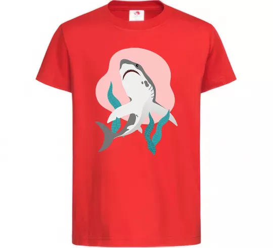 Дитяча футболка Shark shapes Червоний фото
