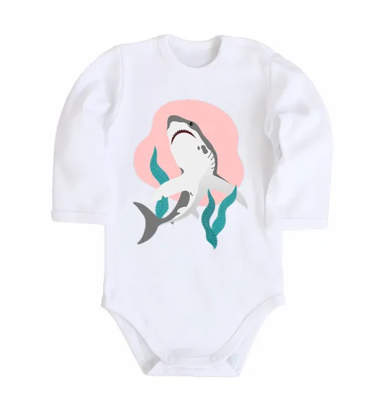 Детский боди Shark shapes Белый фото