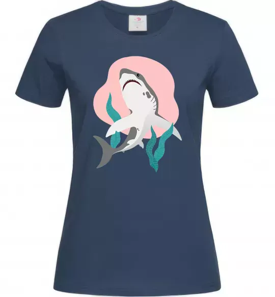 Жіноча футболка Shark shapes Темно-синій фото
