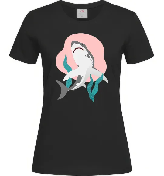 Жіноча футболка Shark shapes Чорний фото