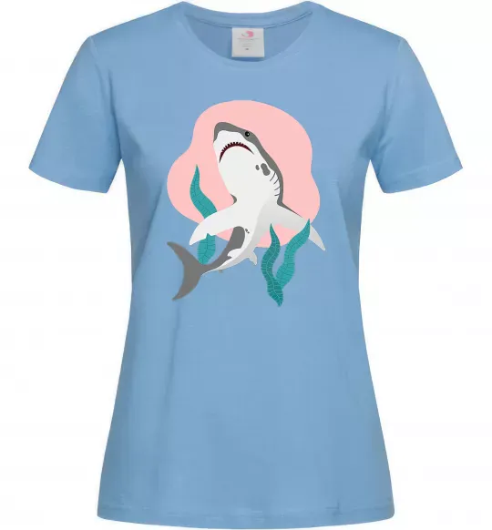 Жіноча футболка Shark shapes Блакитний фото