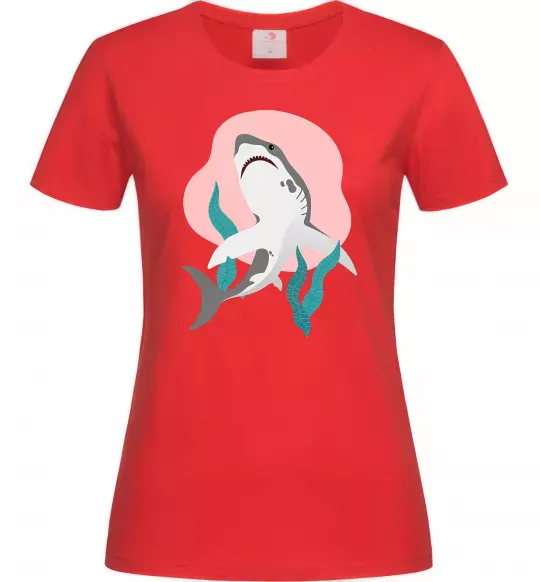 Жіноча футболка Shark shapes Червоний фото