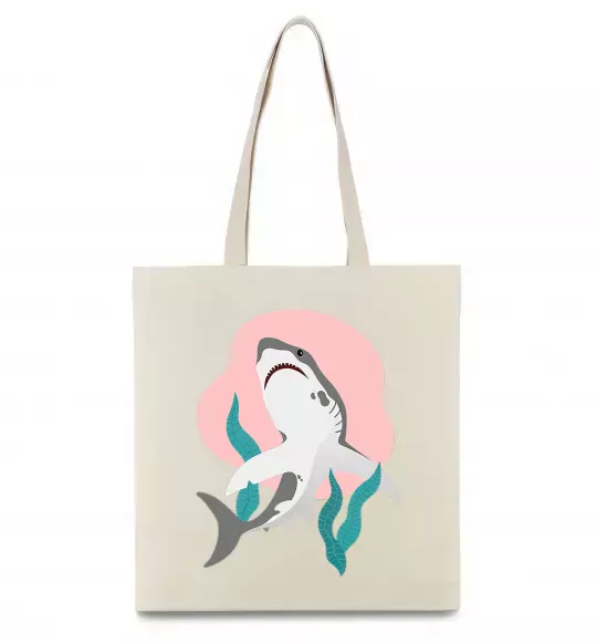 Эко-сумка Shark shapes Бежевый фото