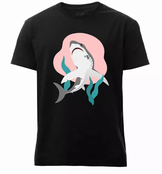 Мужская премиум футболка Shark shapes Черный фото