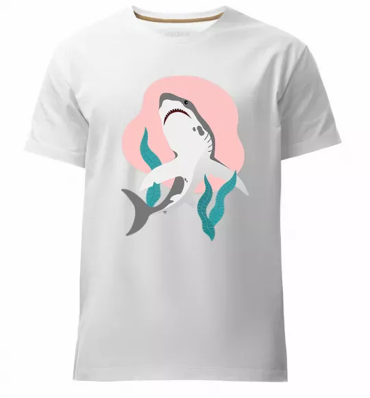 Мужская премиум футболка Shark shapes Белый фото