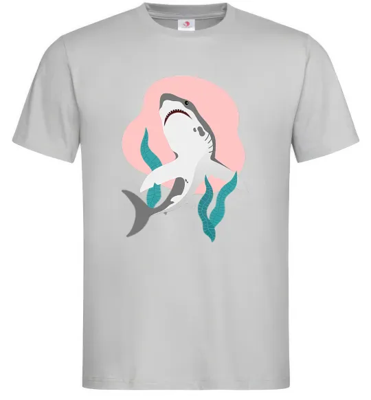 Мужская футболка Shark shapes Серый фото