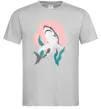 Мужская футболка Shark shapes Серый фото