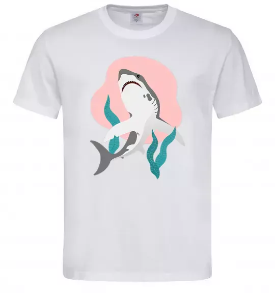 Мужская футболка Shark shapes Белый фото