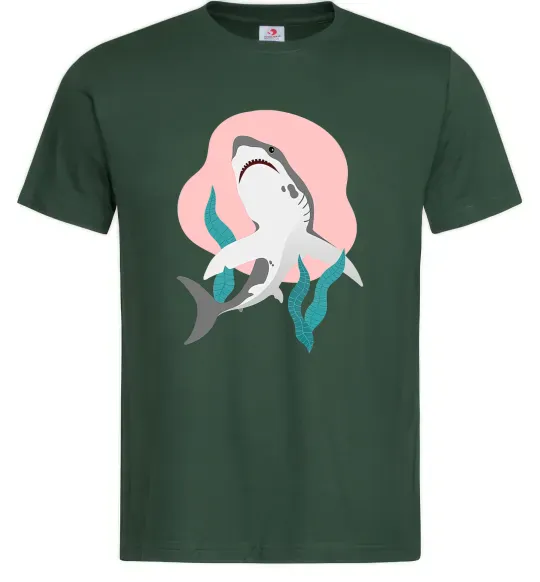 Мужская футболка Shark shapes Темно-зеленый фото
