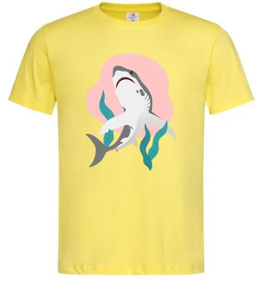 Мужская футболка Shark shapes Лимонный фото