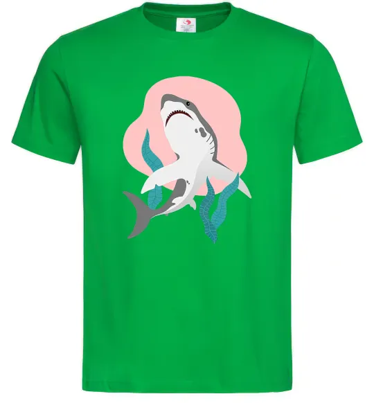 Мужская футболка Shark shapes Зеленый фото