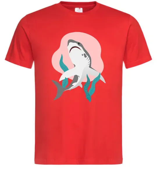 Мужская футболка Shark shapes Красный фото