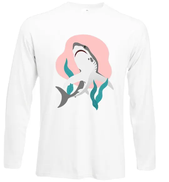 Лонгслив Shark shapes Белый фото
