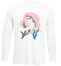 Лонгслив Shark shapes Белый фото