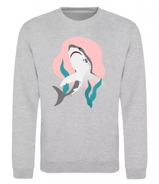 Свитшот Shark shapes Серый меланж фото