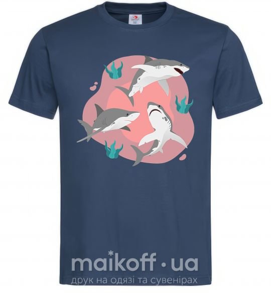 Мужская футболка Sharks in pink Темно-синий фото