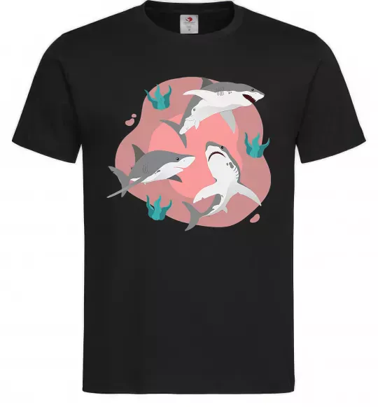 Чоловіча футболка Sharks in pink Чорний фото