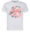 Мужская футболка Sharks in pink Белый фото